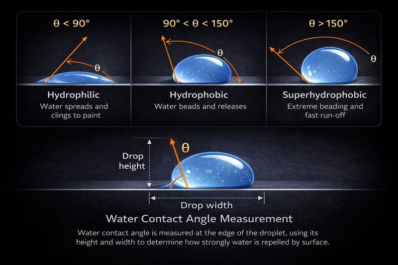 Water Contact Angle Explained: Why It Matters for Graphene Ceramic Coatings