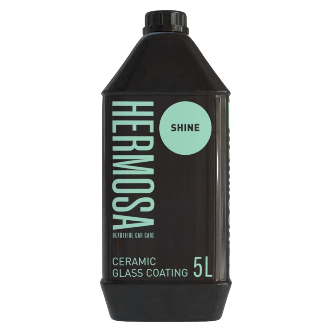 Hermosa Ceramic Glass Coating 5L Shine bottle for car care.