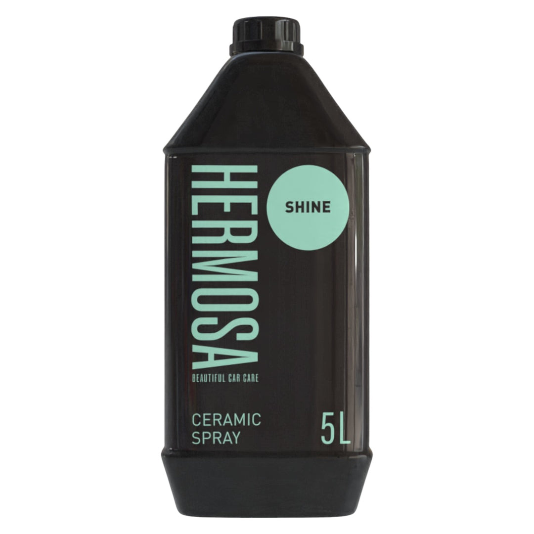 5L Hermosa Ceramic Spray bottle for car care with a Shine label.