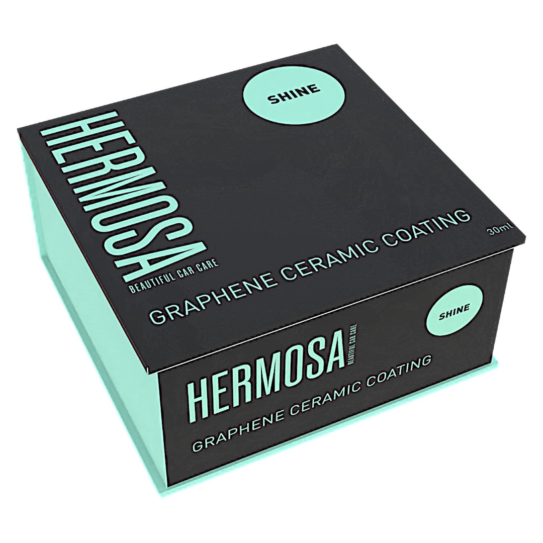 Hermosa Graphene Ceramic Coating product box with shine label and 30ml size
