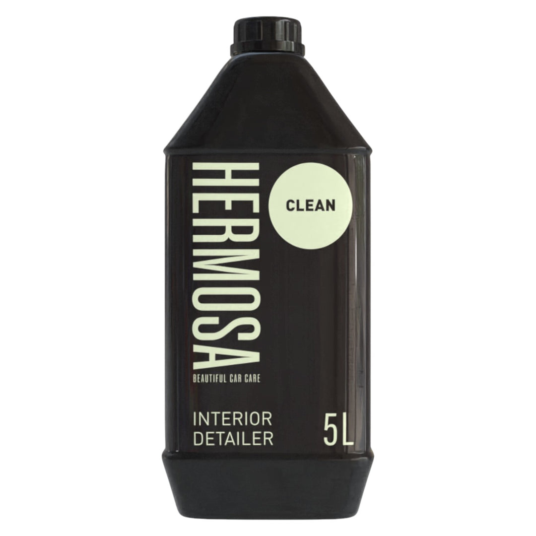 5L bottle of Hermosa Interior Detailer with clean label and minimalist design
