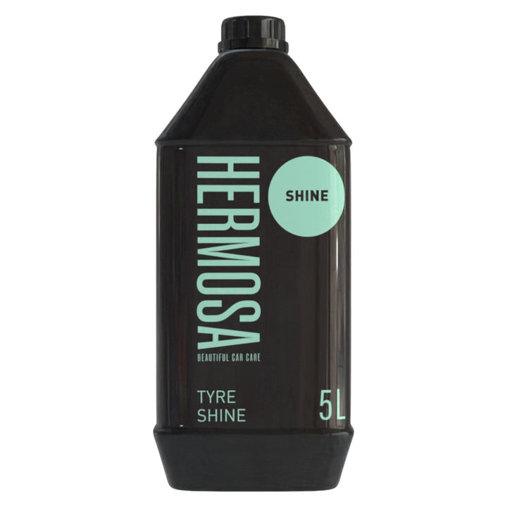 Hermosa Tyre Shine 5L bottle with modern design